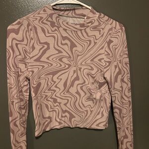 PacSun Swirl Pattern Long Sleeve Top - Pink and Cream
